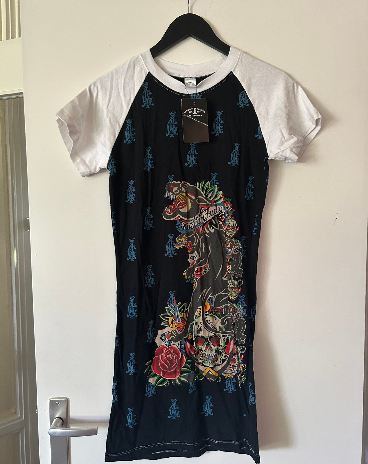 Christian Audigier jurk, maat XL, Zwart, Maat 46/48 (XL) of groter, Nieuw, Ophalen of Verzenden