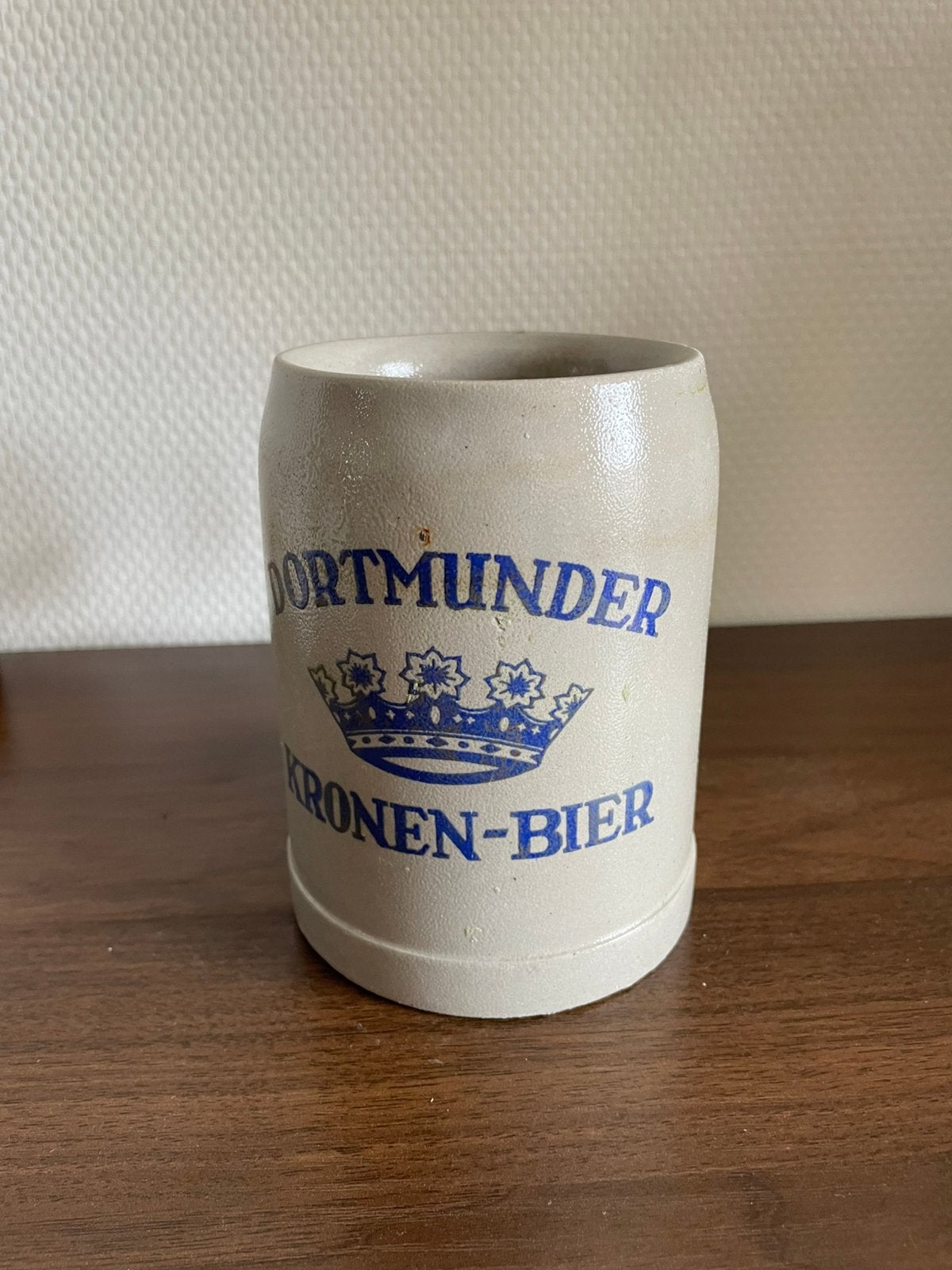 Grijze bier pul Dortmunder Kronen-bier, Ophalen of Verzenden, Gebruikt, Pul(len), Overige merken
