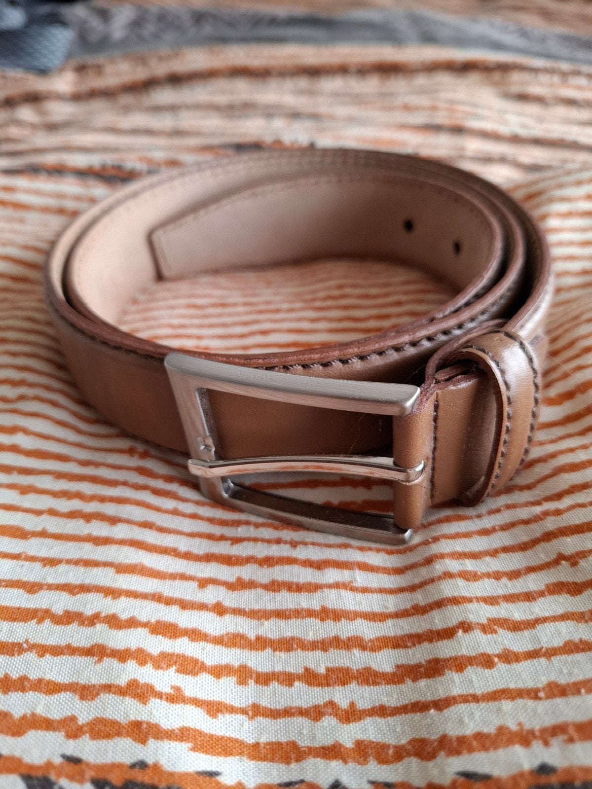 Lederen riem met gesp, bruin, Kleding | Heren, Riemen en Ceinturen, Bruin, Echt leder, Ophalen of Verzenden, Zo goed als nieuw