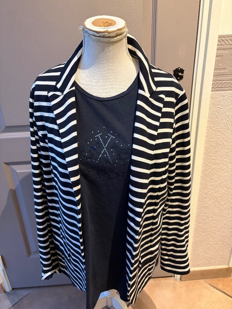 Taifun zwart wit gestreepte blazer  maat: 42, Zwart, Maat 42/44 (L), Ophalen of Verzenden, Zo goed als nieuw