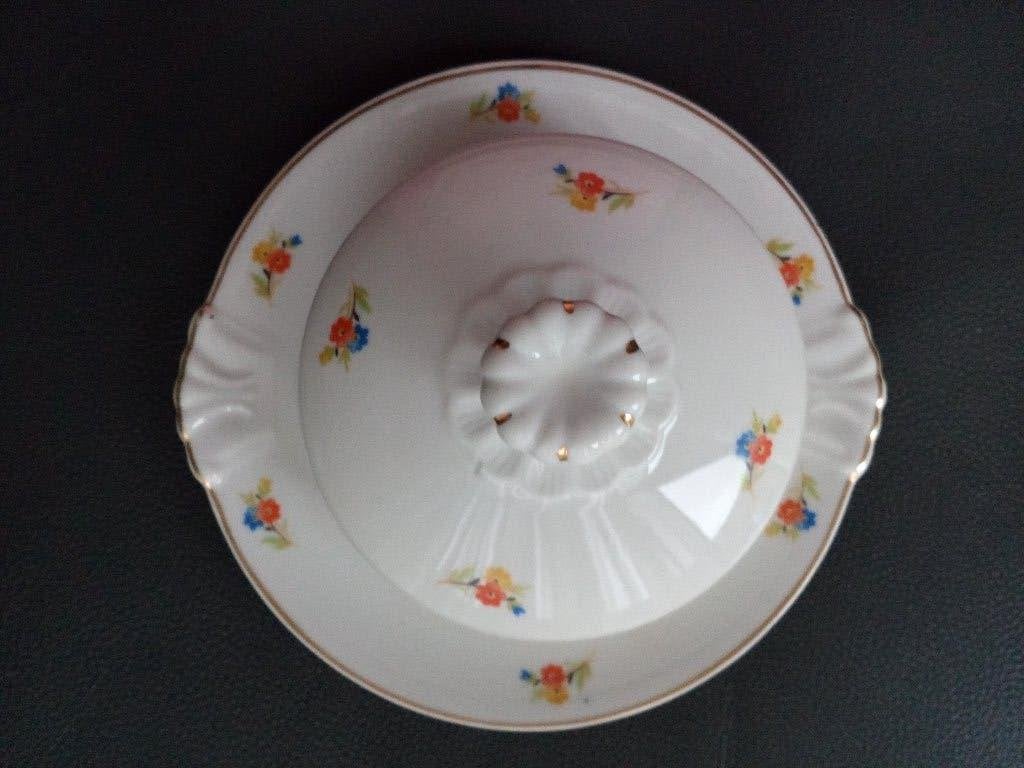 Vintage porseleinen botervloot met bloemmotief, Antiek en Kunst, Ophalen of Verzenden