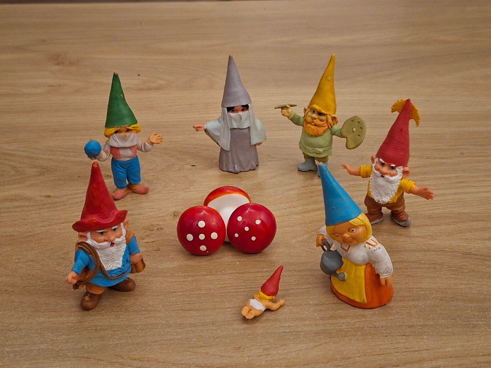 7 oude David de kabouter poppetjes ( Rien Poortvliet ), Verzamelen, Ophalen of Verzenden, Gebruikt
