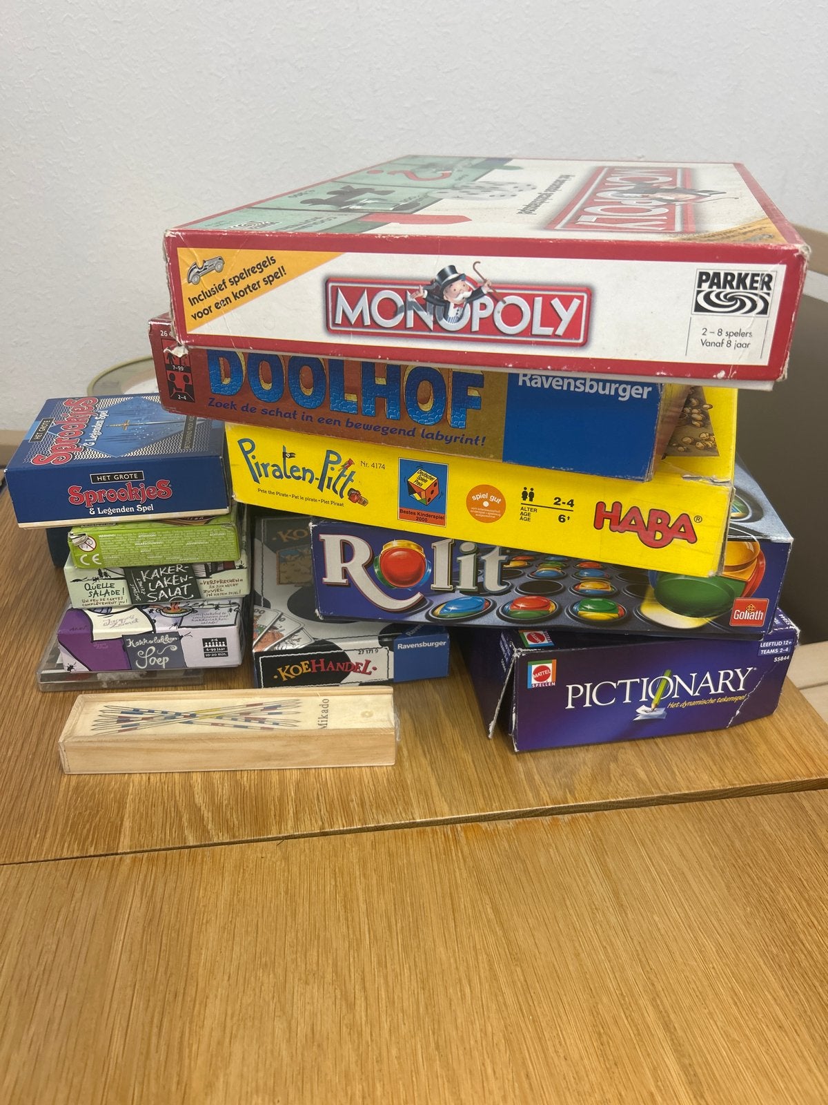 Diverse Bordspellen Collectie: Monopoly, Doolhof, Pictionary, Een of twee spelers, Ophalen of Verzenden, Gebruikt
