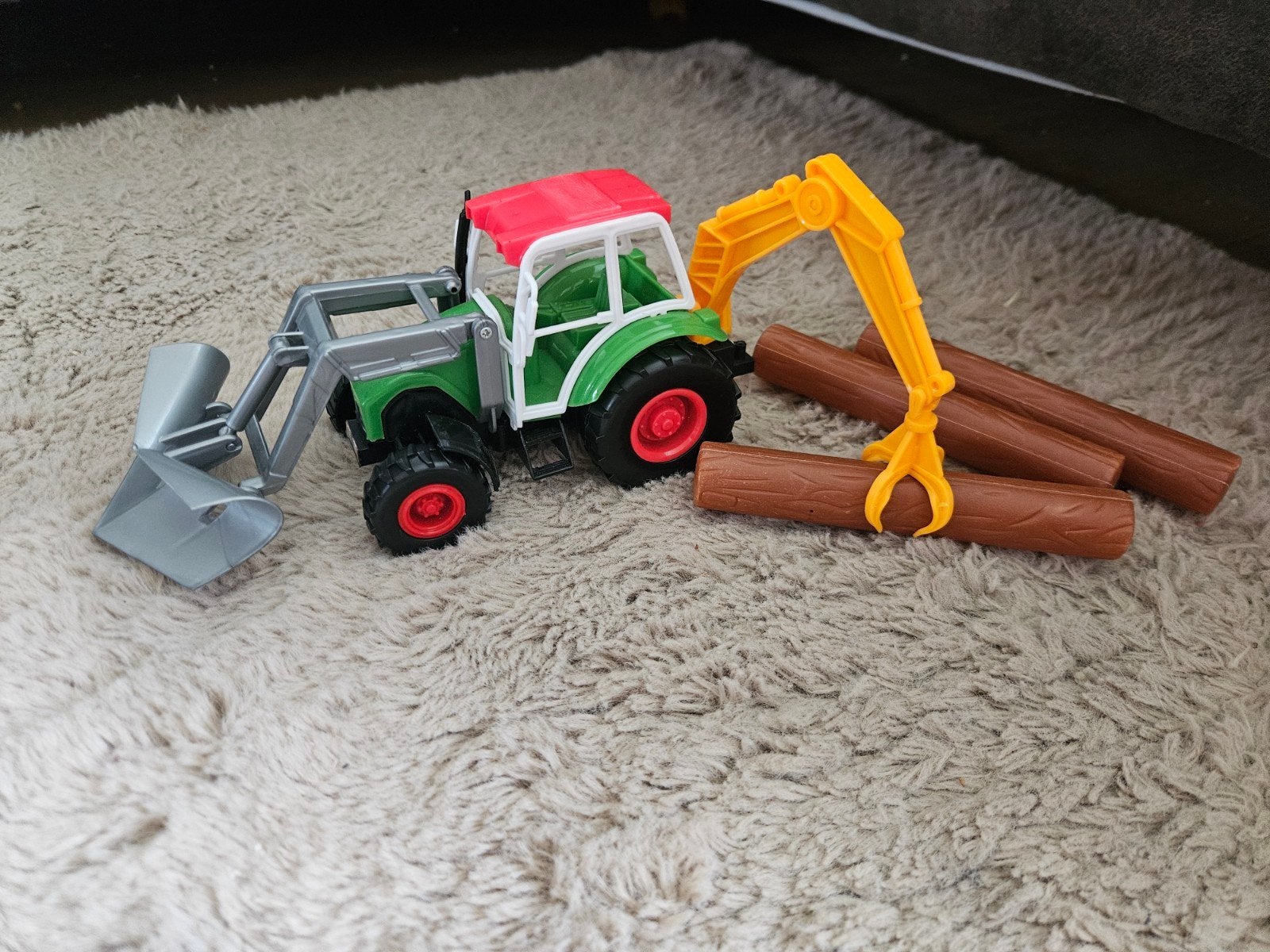 Speelgoed Graafmachines en Tractor met Houtblokken, Ophalen of Verzenden, Gebruikt