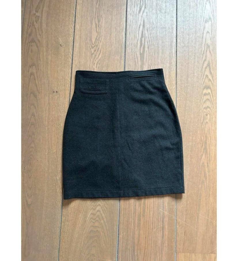 Vintage Oaks by Ferre wool mini skirt grey/black M, Kleding | Dames, Maat 38/40 (M), Oaks by Ferre, Zwart, Ophalen of Verzenden