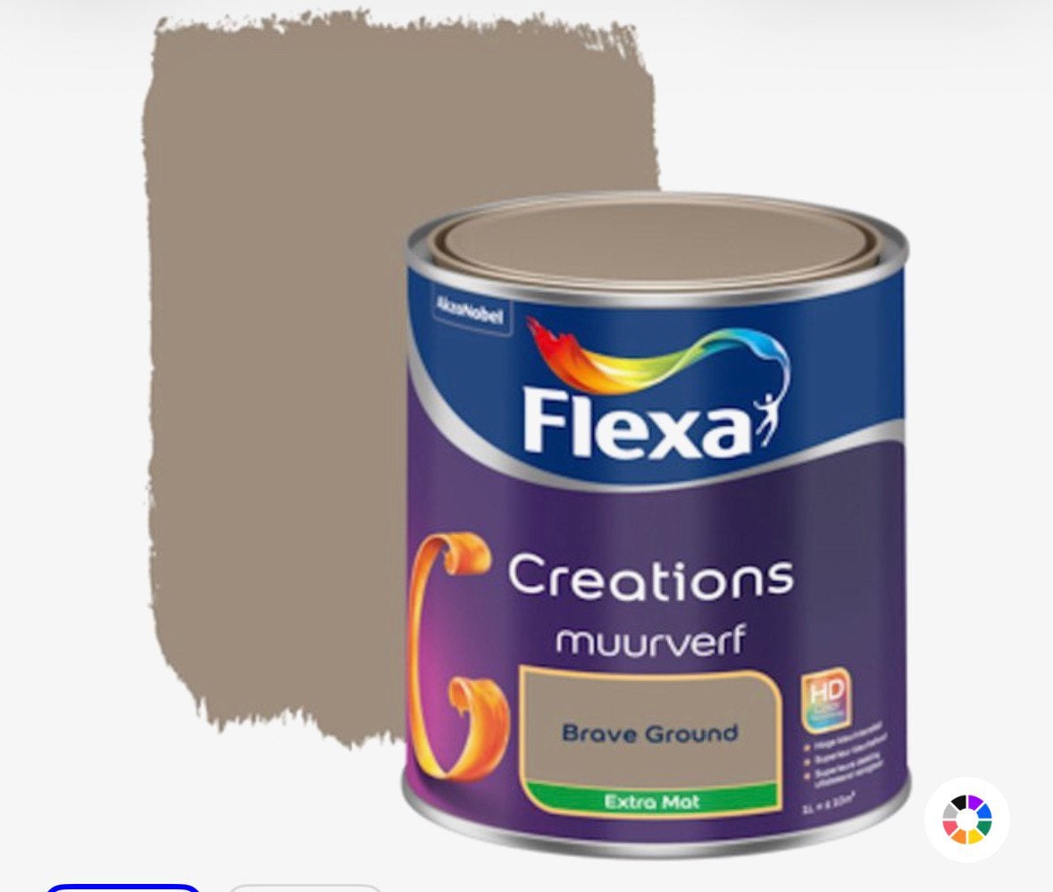 Nieuw Flexa Creations Muurverf Extra Mat - Brave Ground 2.5L, Bruin, Nieuw, Ophalen of Verzenden, Verf