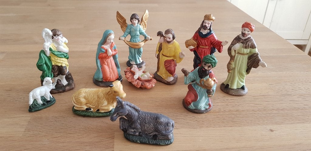 Kerststal figuren, 11 delig, Diversen, Ophalen of Verzenden, Gebruikt