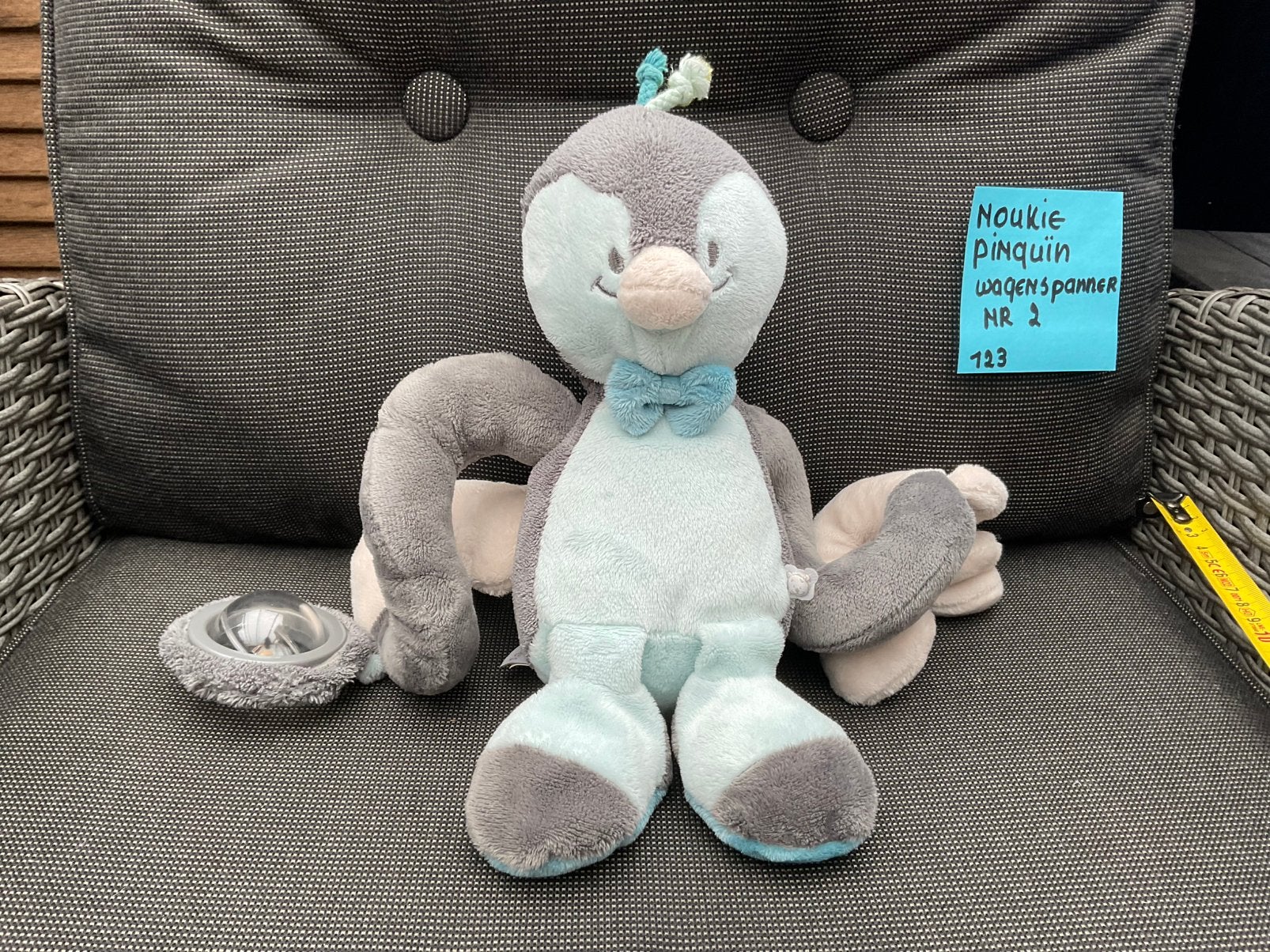 Nieuwe zgan Noukie’s pinguïn wagenspanner pluche knuffel, Ophalen, Nieuw, Pinguïn