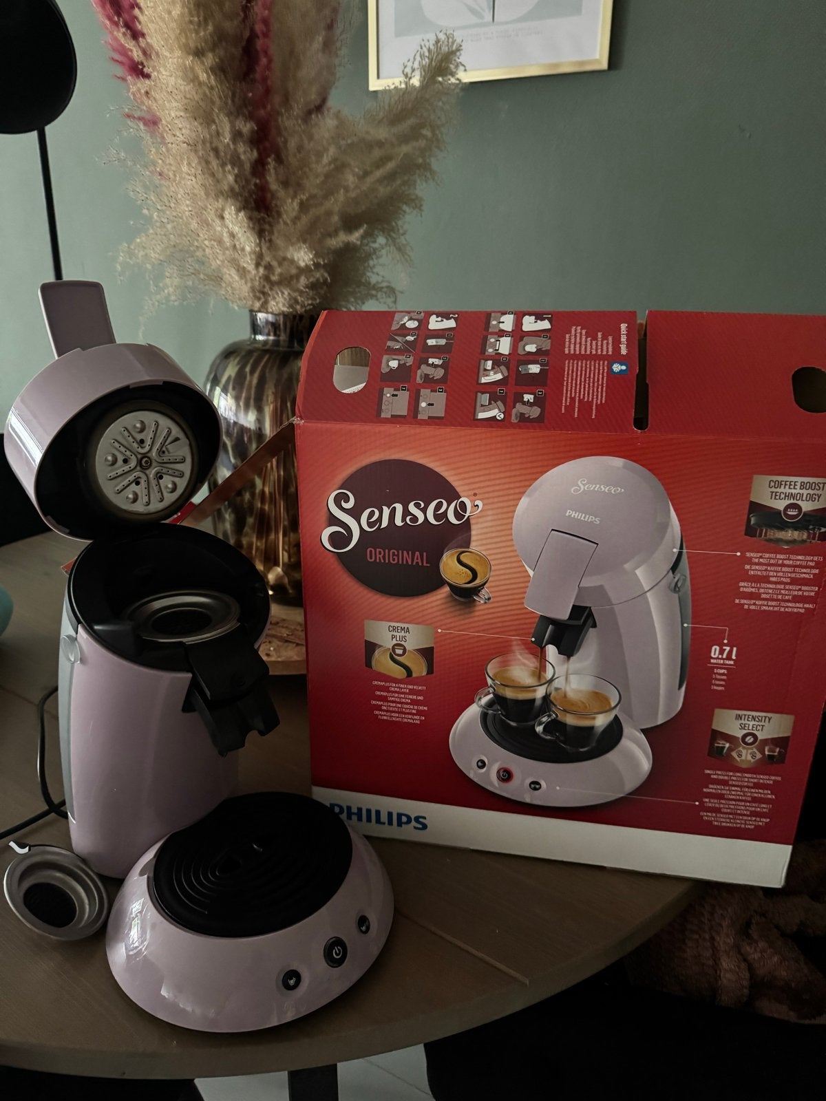 Senseo apparaat roze/lila, Witgoed en Apparatuur, Koffiezetapparaten, Gebruikt, Koffiemachine, Ophalen of Verzenden, 2 tot 4 kopjes