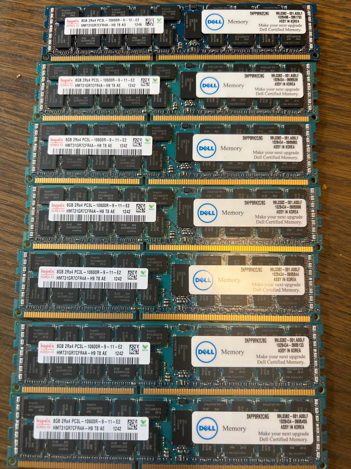 Hynix 8GB DDR3L PC3L-10600R RAM Geheugenmodule, Gebruikt, Server, 8 GB, DDR3