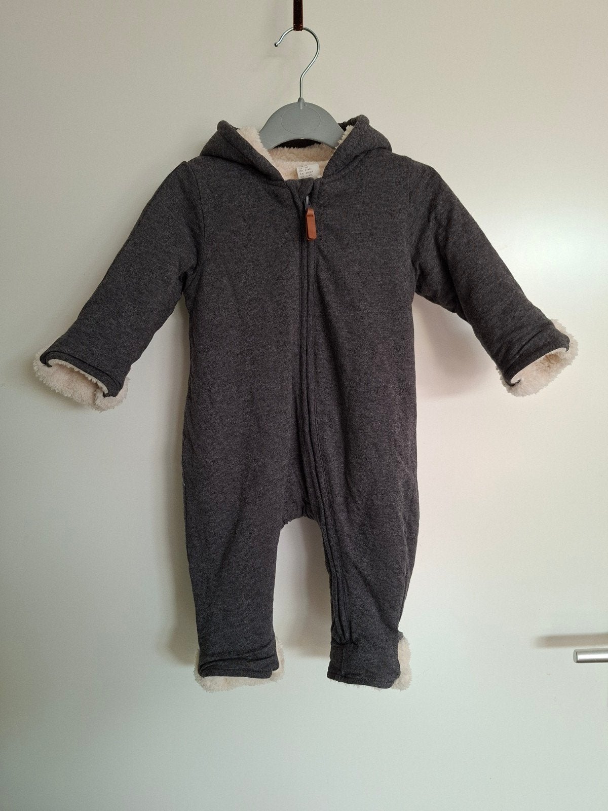 H&M Baby skipak Maat 62 - Grijs met Teddy Voering, Jongetje of Meisje, H&M, Ophalen of Verzenden, Zo goed als nieuw