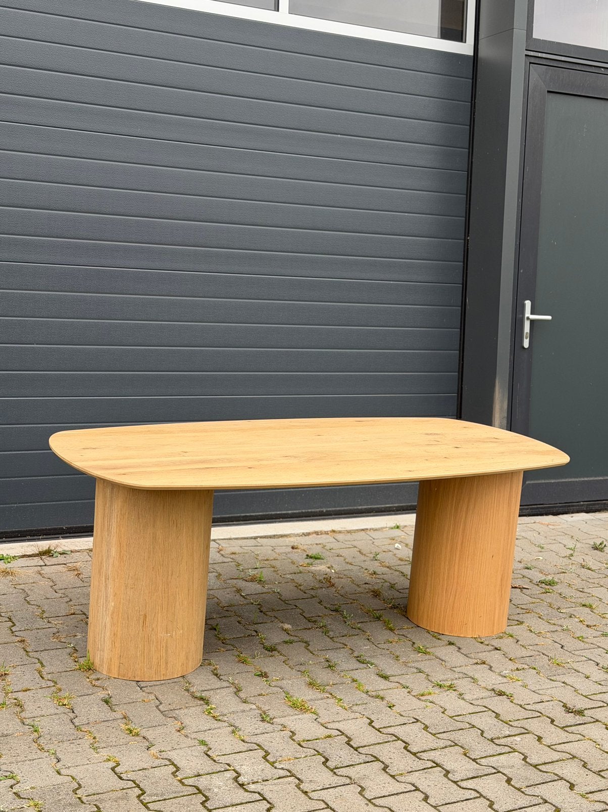 Deens ovale massief licht eiken eettafel 200 x 100 cm, Ophalen, 200 cm of meer, 50 tot 100 cm, Zo goed als nieuw