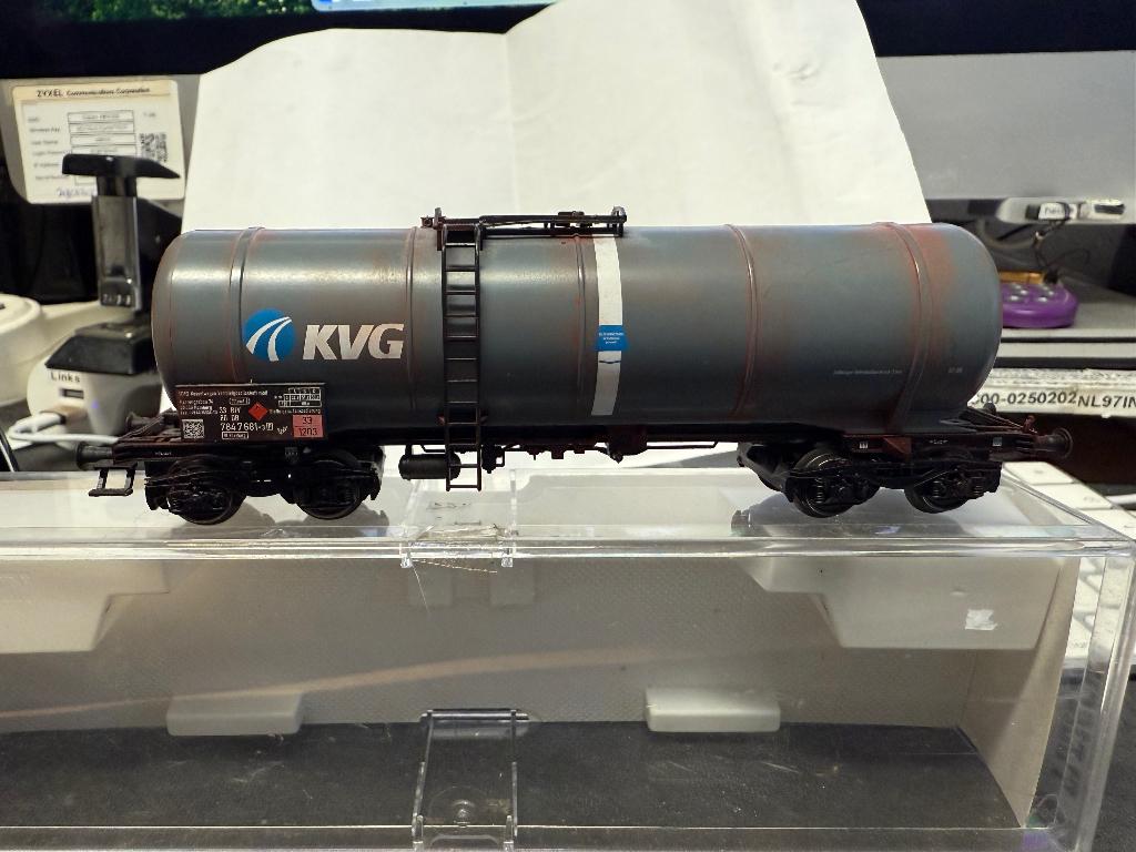 Kvg ketelwagon dubbelasser verouderd met roest in doos, Wisselstroom, Verzenden, Fleischmann, Nieuw
