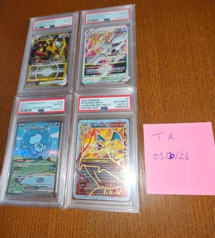 Bubble Mew, Charizard Legendary collection reverse Autograph, Ophalen of Verzenden, Zo goed als nieuw, Meerdere kaarten, Foil