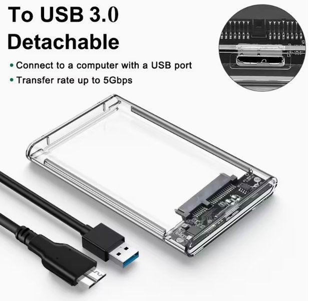 USB3.0 2,5" Harddisk Behuizing Transparant, HDD, EAF Netherlands, Nieuw, Ophalen of Verzenden