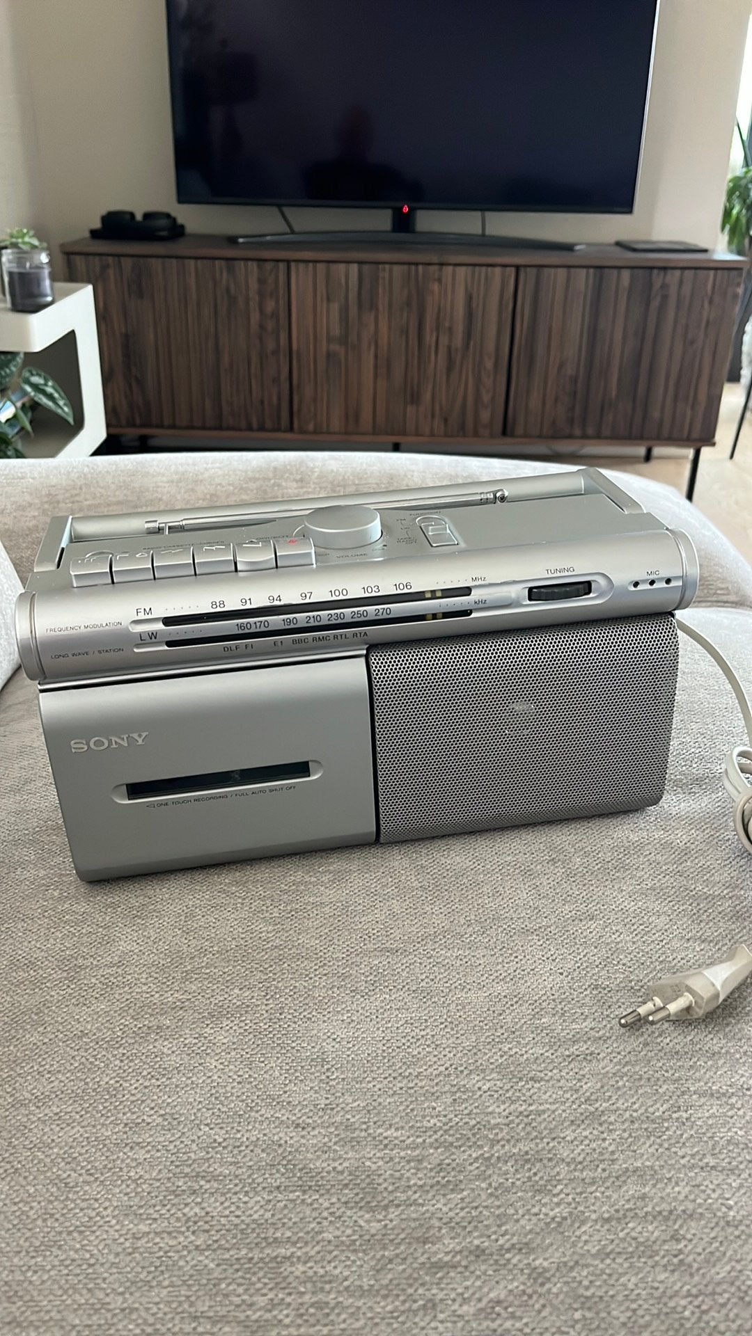 Vintage Sony CFM 20L draagbare radio cassette speler., Audio, Tv en Foto, Radio's, Ophalen of Verzenden, Gebruikt, Radio