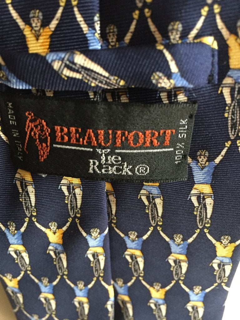 Fietser, wielrenner, Beaufort Tie Rack zijde stropdas (2B23), Tweedehands verkoop, Tweedehands verkoop, Ophalen of Verzenden, Gedragen