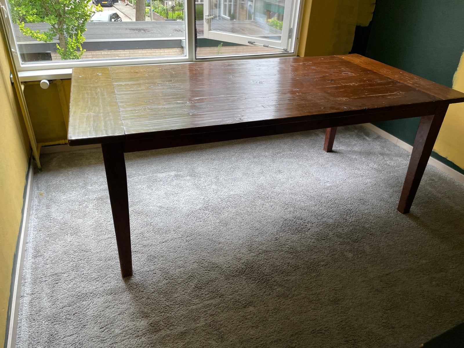 Eettafel 200x100cm, Ophalen, Gebruikt, Koloniaal, 50 tot 100 cm