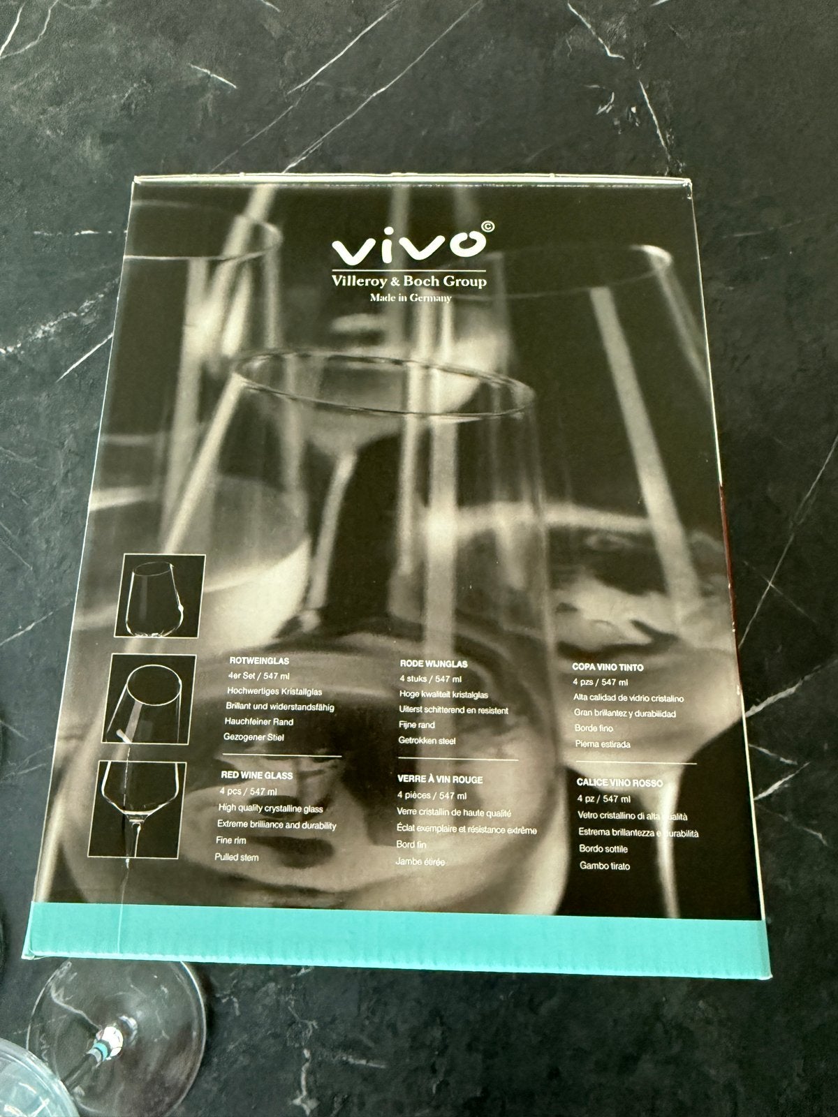 Villeroy & Boch Vivo rode wijnglazen (4 stuks), Glas of Glazen, Villeroy & Boch, Nieuw, Ophalen of Verzenden