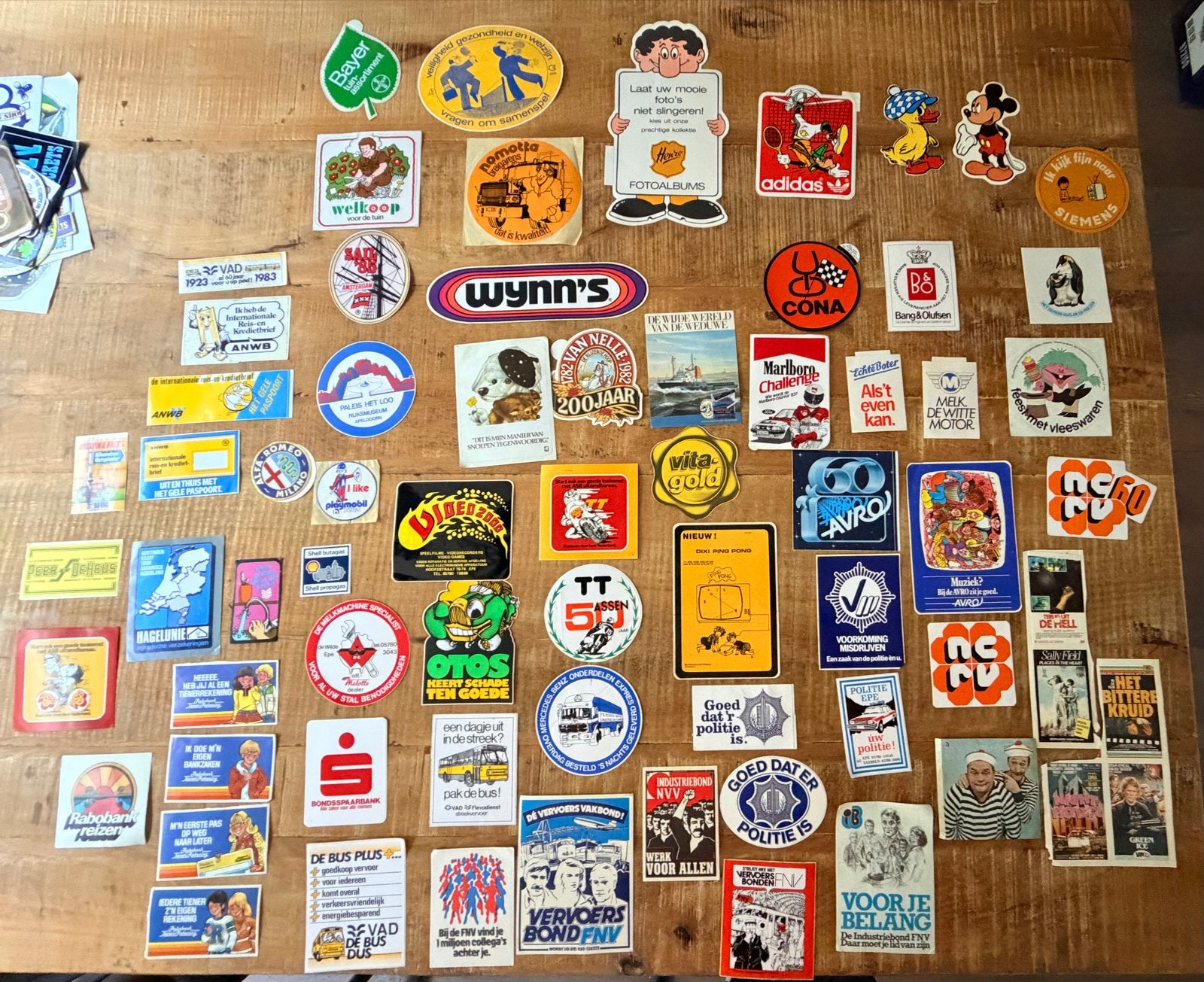 Verzameling vintage/retro stickers jaren '70 & '80, Ophalen of Verzenden, Zo goed als nieuw, Overige typen