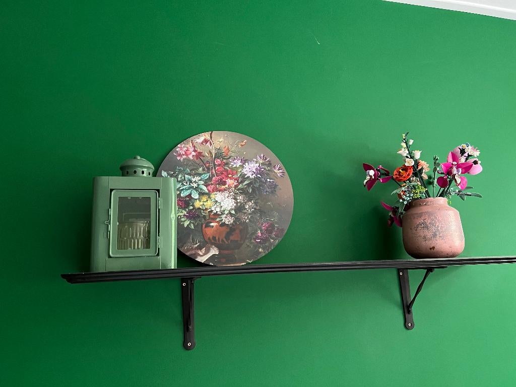 Boekenplank, zwart, decoratief, incl. dragers, Ophalen, Zo goed als nieuw