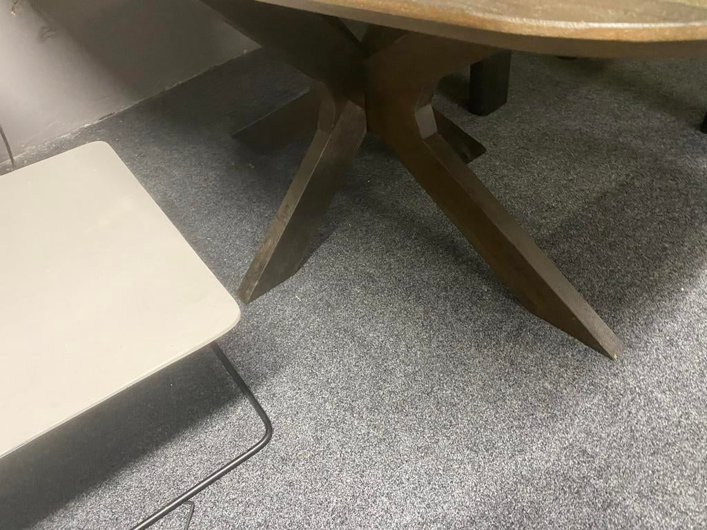 Deense Ovale Eettafel 200x100 Massief Mangohout, Ophalen, 50 tot 100 cm, Zo goed als nieuw, Vijf personen of meer