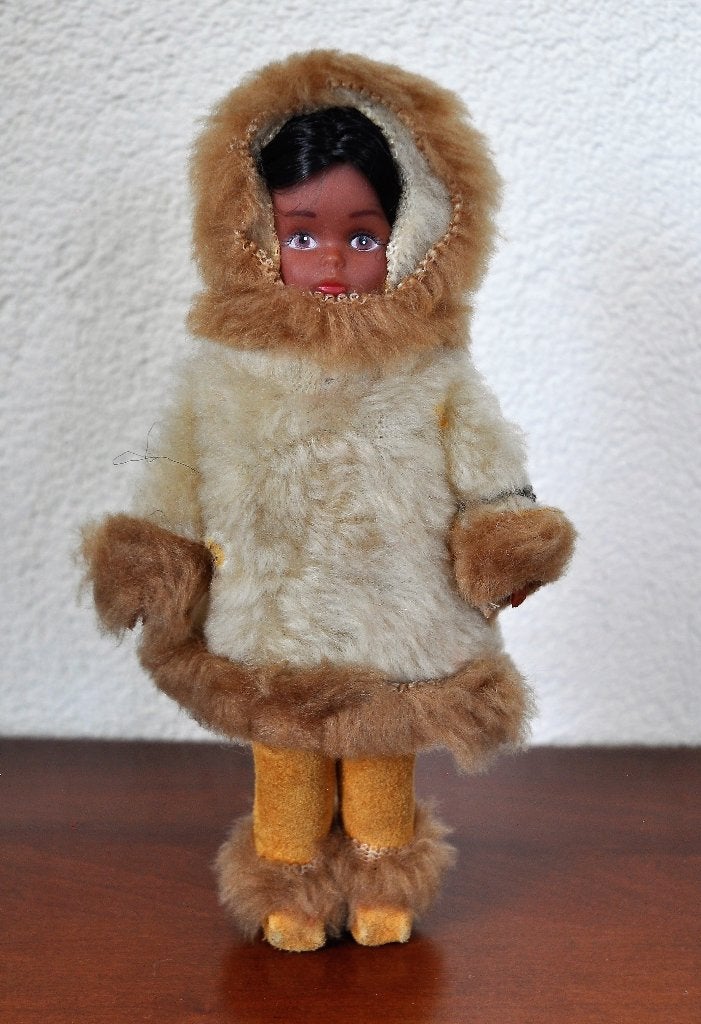 Vintage Eskimo Inuit Pop Popje 19 cm, Ophalen of Verzenden, Gebruikt, Pop