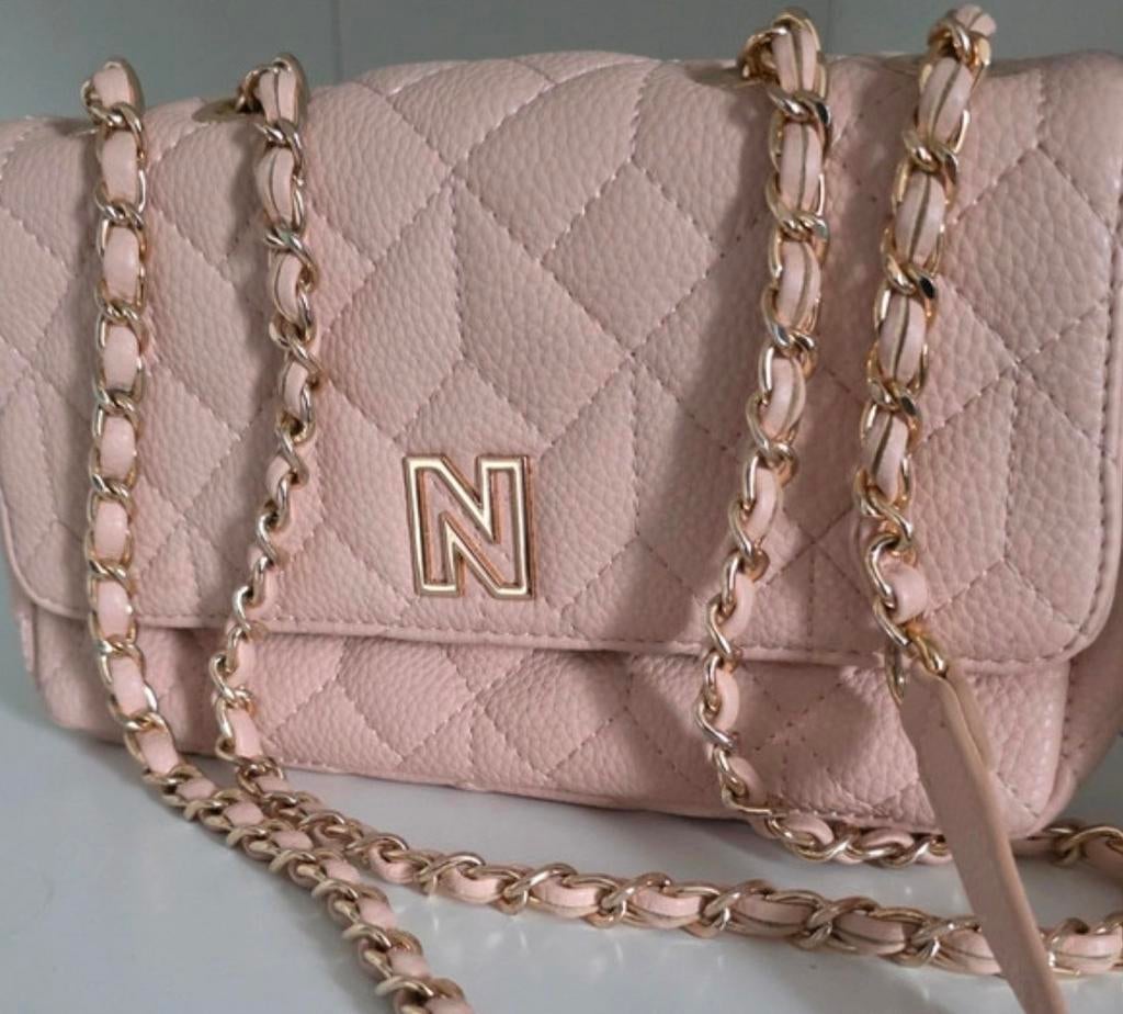 Nikkie tas nieuw roze met gouden details ann linen bag, Ophalen of Verzenden, Nieuw, Roze, Schoudertasje