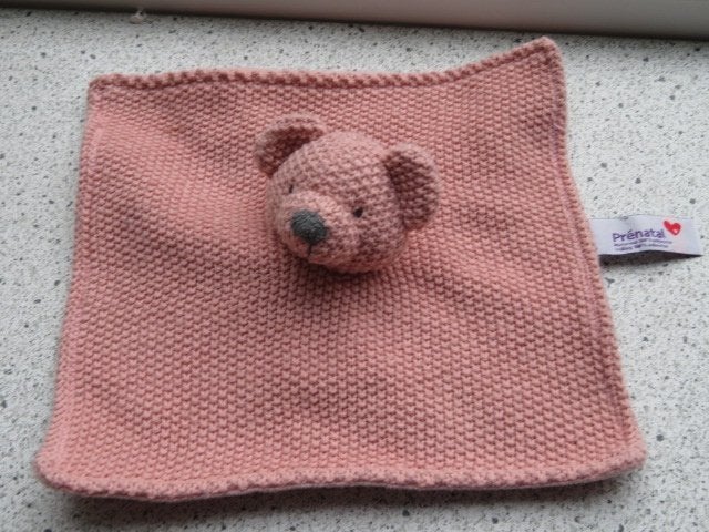 Knuffeldoek beer roze van Prénatal met gehaakte bovenkant, Kinderen en Baby's, Speelgoed | Knuffels en Pluche, Beer, Ophalen of Verzenden