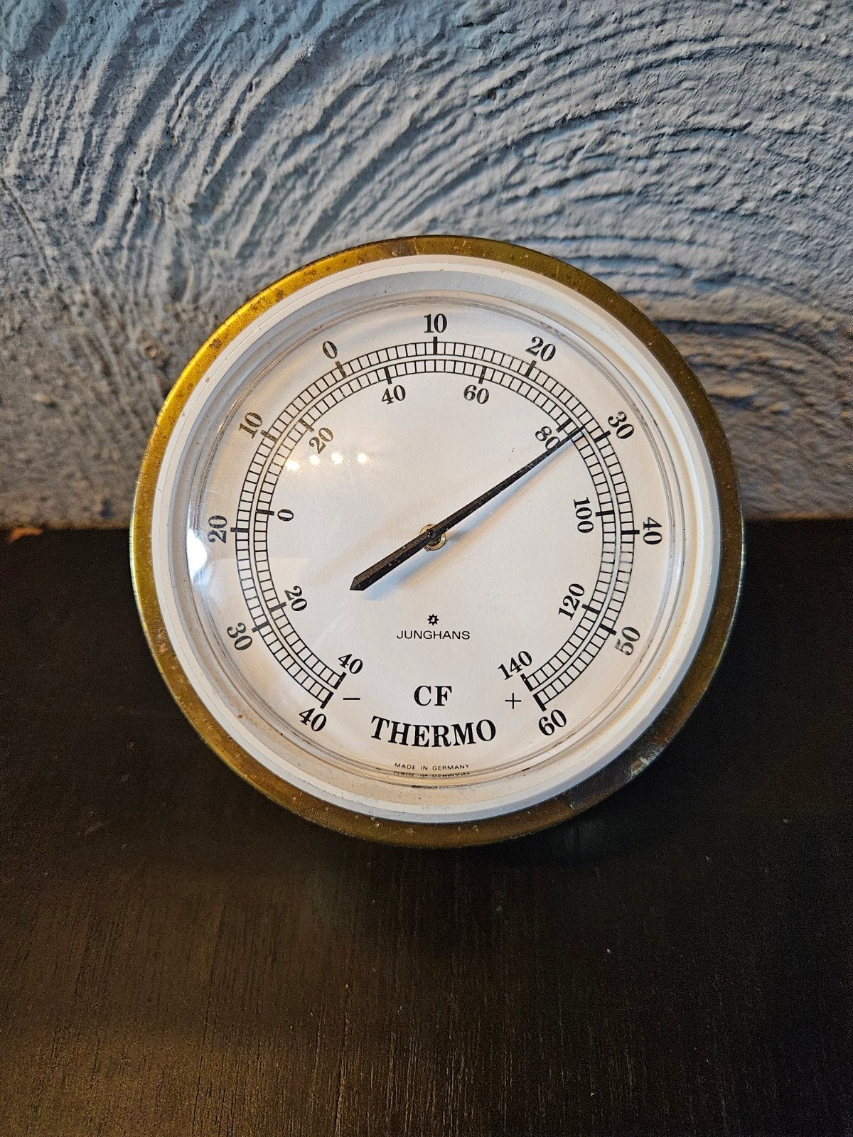 Vintage Junghans CF Thermo Binnenthermometer Messing, Ophalen of Verzenden, Gebruikt