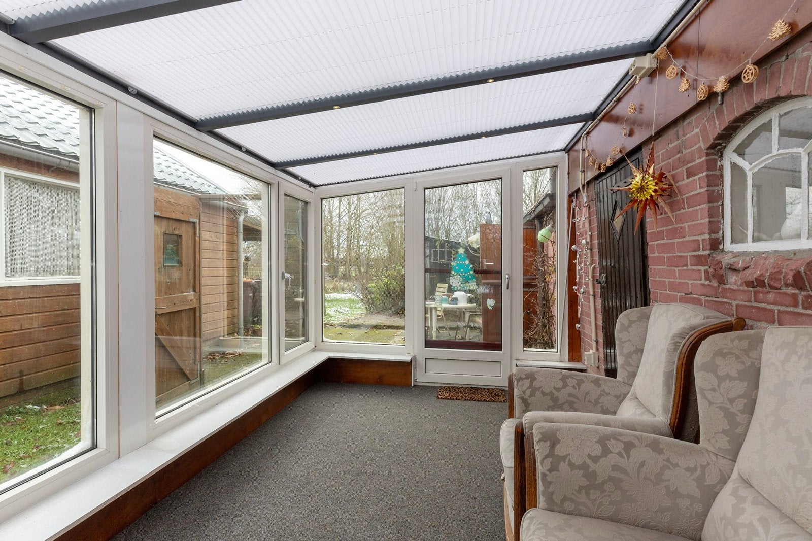 Serre met verlichting, deur en horren - Zelf demonteren, Doe-het-zelf en Verbouw, Ophalen, Gebruikt, Overige typen, 120 cm of meer