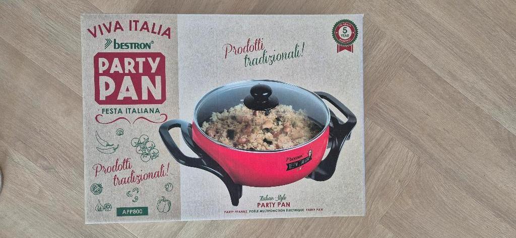 Partypan, hapjespan Bestron Festa Italiana, nieuw in doos, Ophalen, Nieuw, Overige materialen, Koekenpan of Braadpan