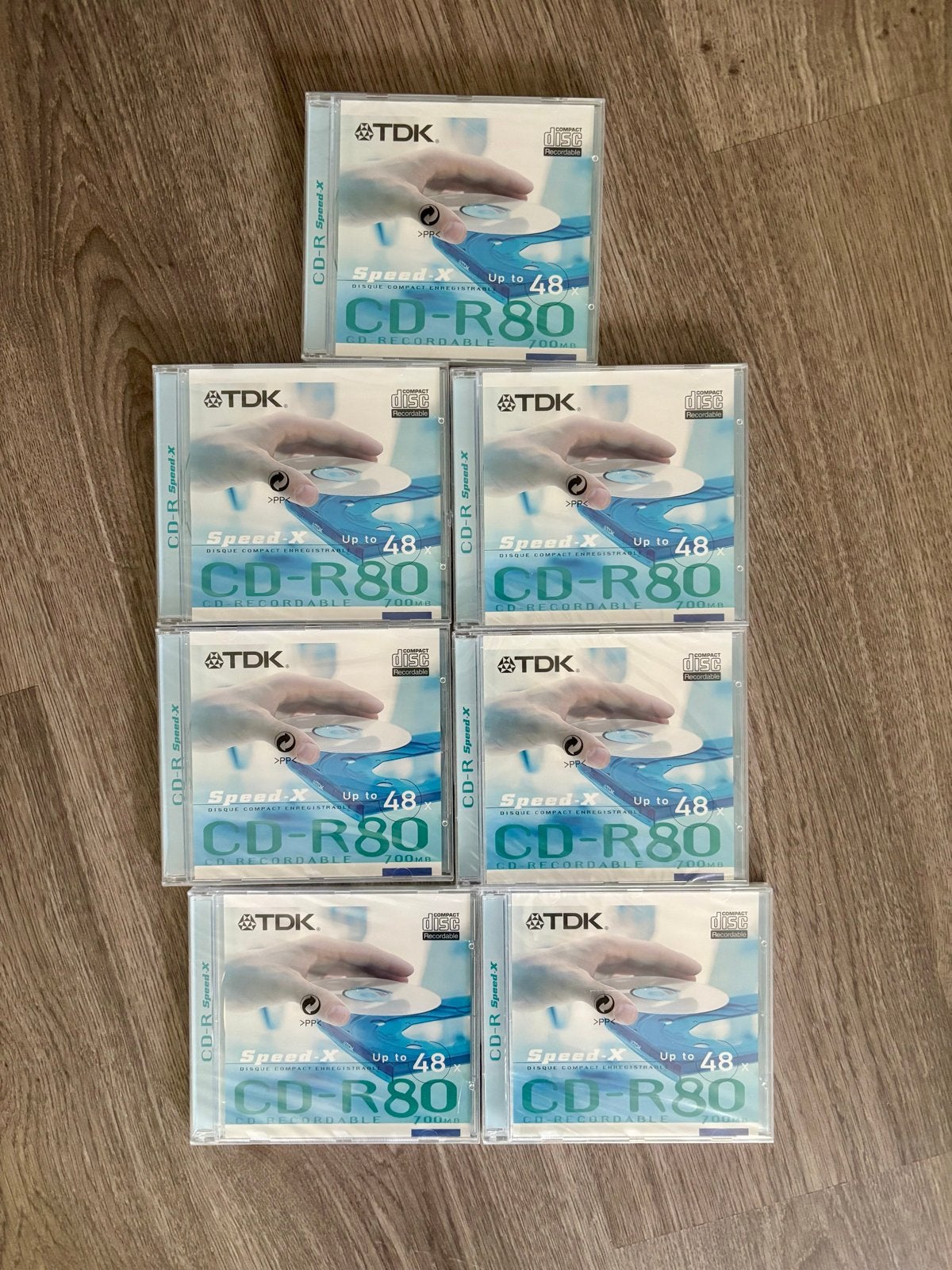 7x TDK CD-R80 Speed-X CD-R schijven - 700MB, 48x snelheid, Computers en Software, Beschrijfbare discs, Ophalen, Nieuw, Cd