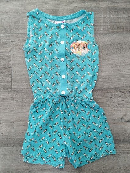 K3 meisjes playsuit blauw met microfoontjes opdruk en K3, Meisje, K3, Ophalen of Verzenden, Overige typen