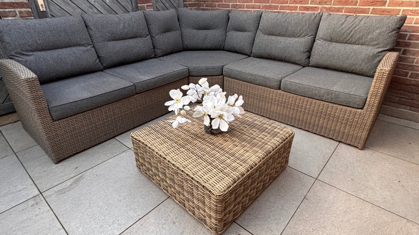 Loungeset tuinset wicker, Ophalen, Zo goed als nieuw, Loungeset, Wicker