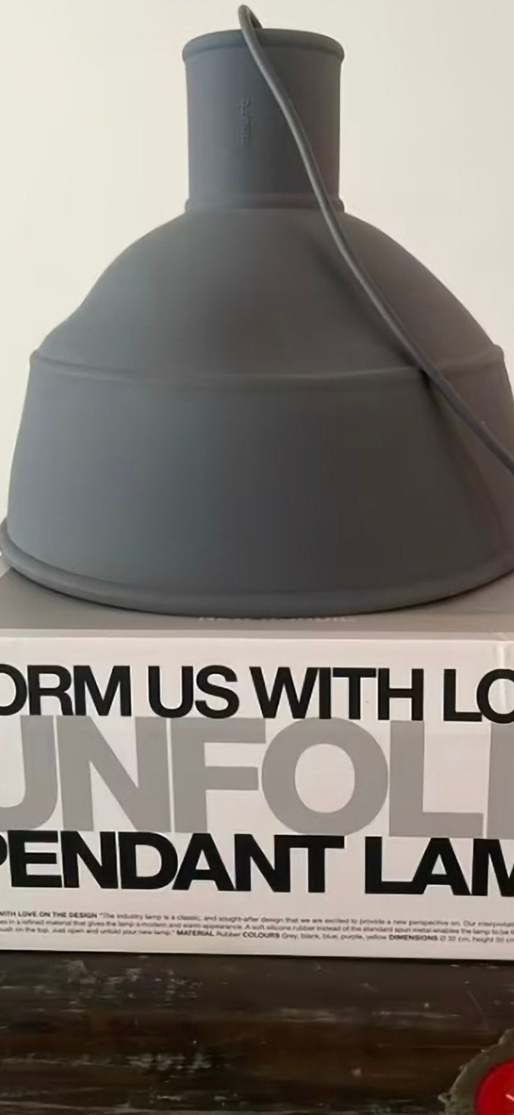 6x Muuto Unfold hanglamp donker grijs van rubber, Ophalen, Glas