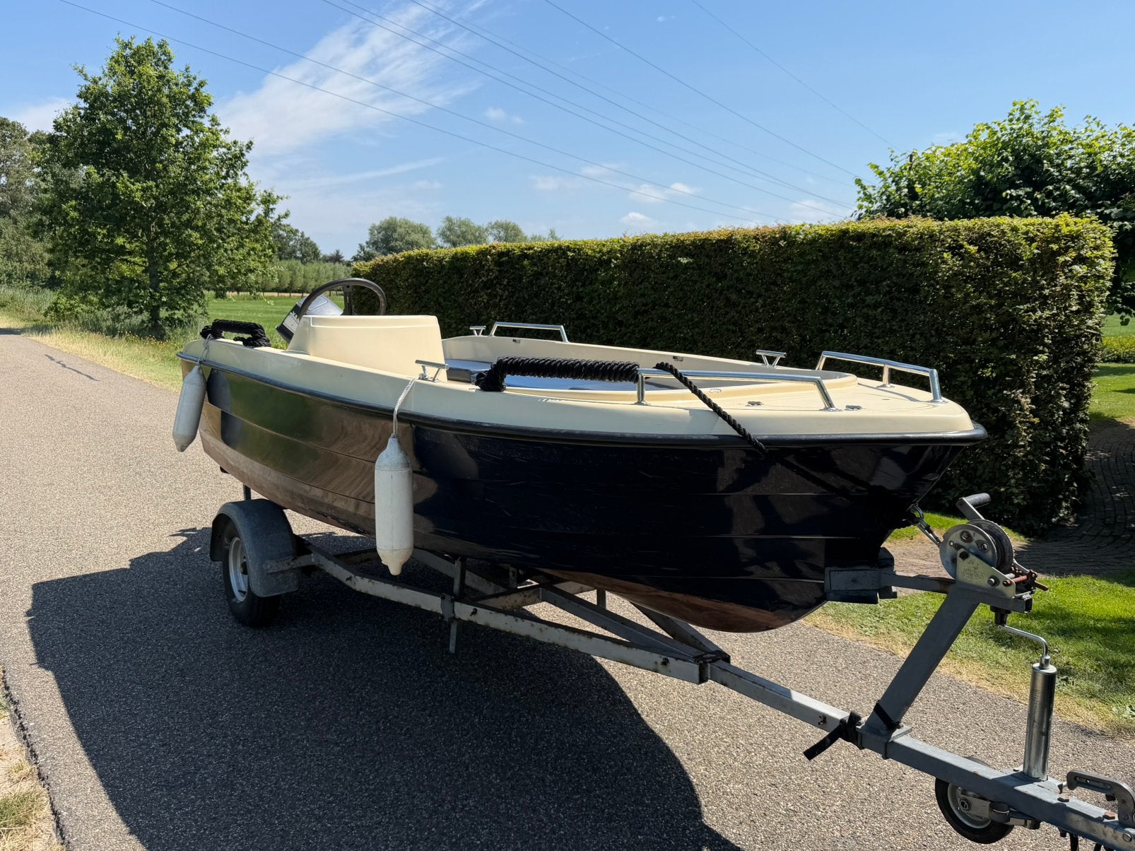 Nicky 380 consoleboot met Yamaha 8 PK 2-takt en trailer, Overige merken, Consoleboot, Gebruikt, Ophalen of Verzenden