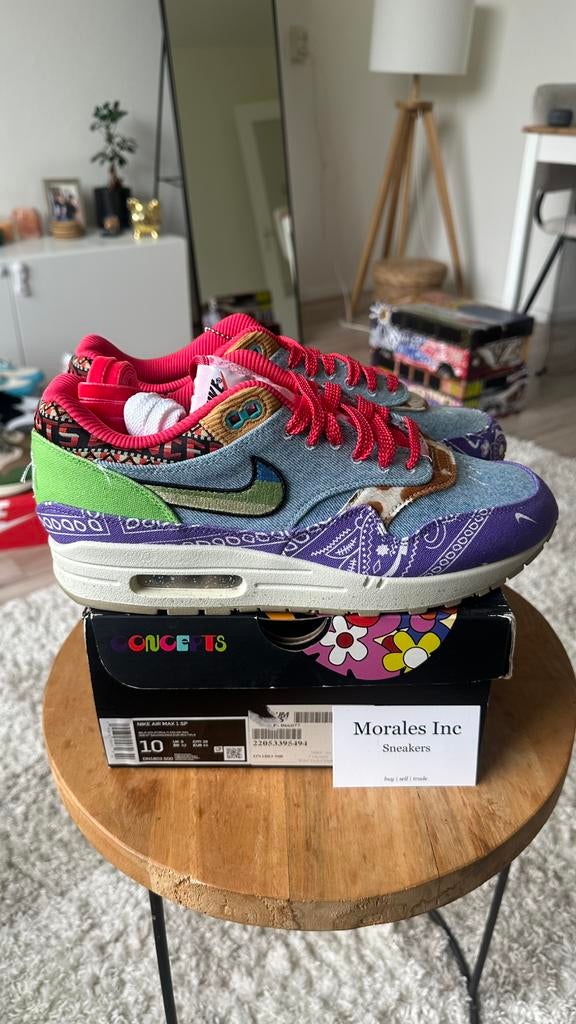 Nike Air Max 1 x Concepts ‘Far Out’ (2022) EU 44 top staat, Kleding | Heren, Schoenen, Ophalen of Verzenden, Zo goed als nieuw