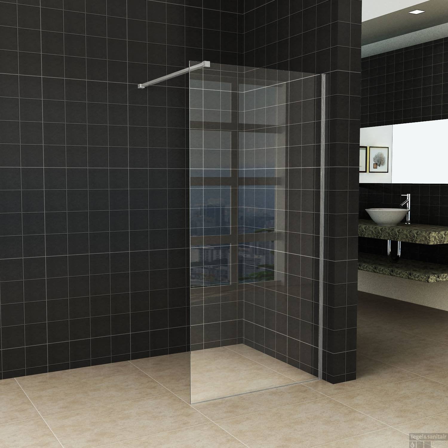 Inloopdouchewand 120 x 200 nieuw in doos, Huis en Inrichting, Ophalen, Nieuw, Met douche