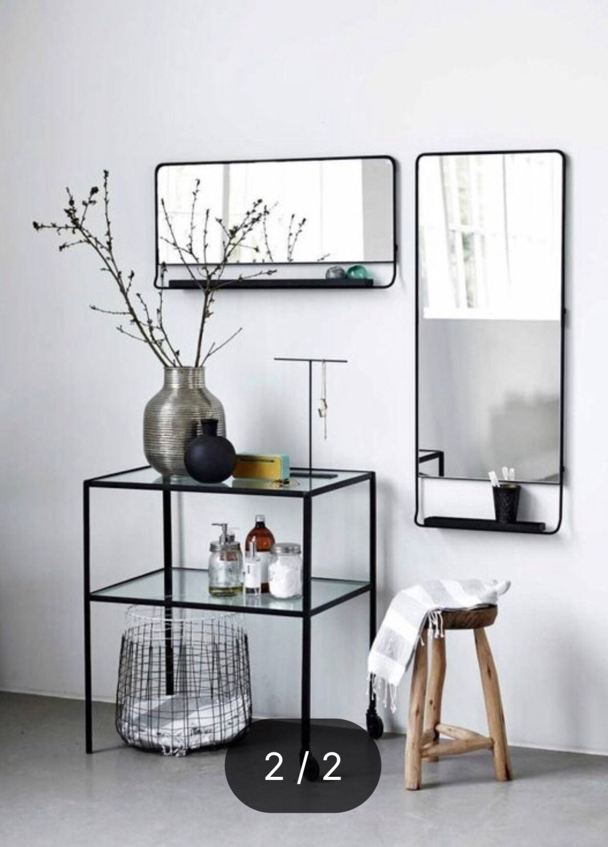 House Doctor Chic Spiegel met plank - 80x40cm, Ophalen of Verzenden, Zo goed als nieuw, 75 tot 100 cm, Minder dan 100 cm