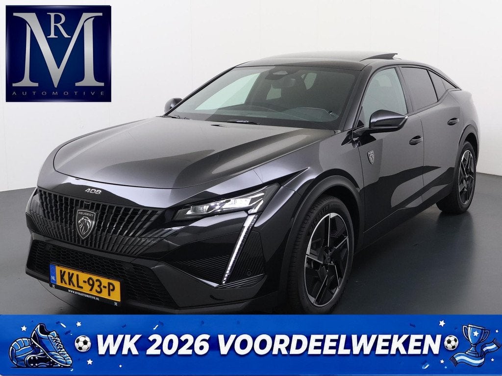 Peugeot e-408 GT 58 kWh VAN: 42.900,- VOOR: 37.877,- UW WKVO, Auto's, Peugeot, 32 min, 213 pk, 375 min, Leder en Stof