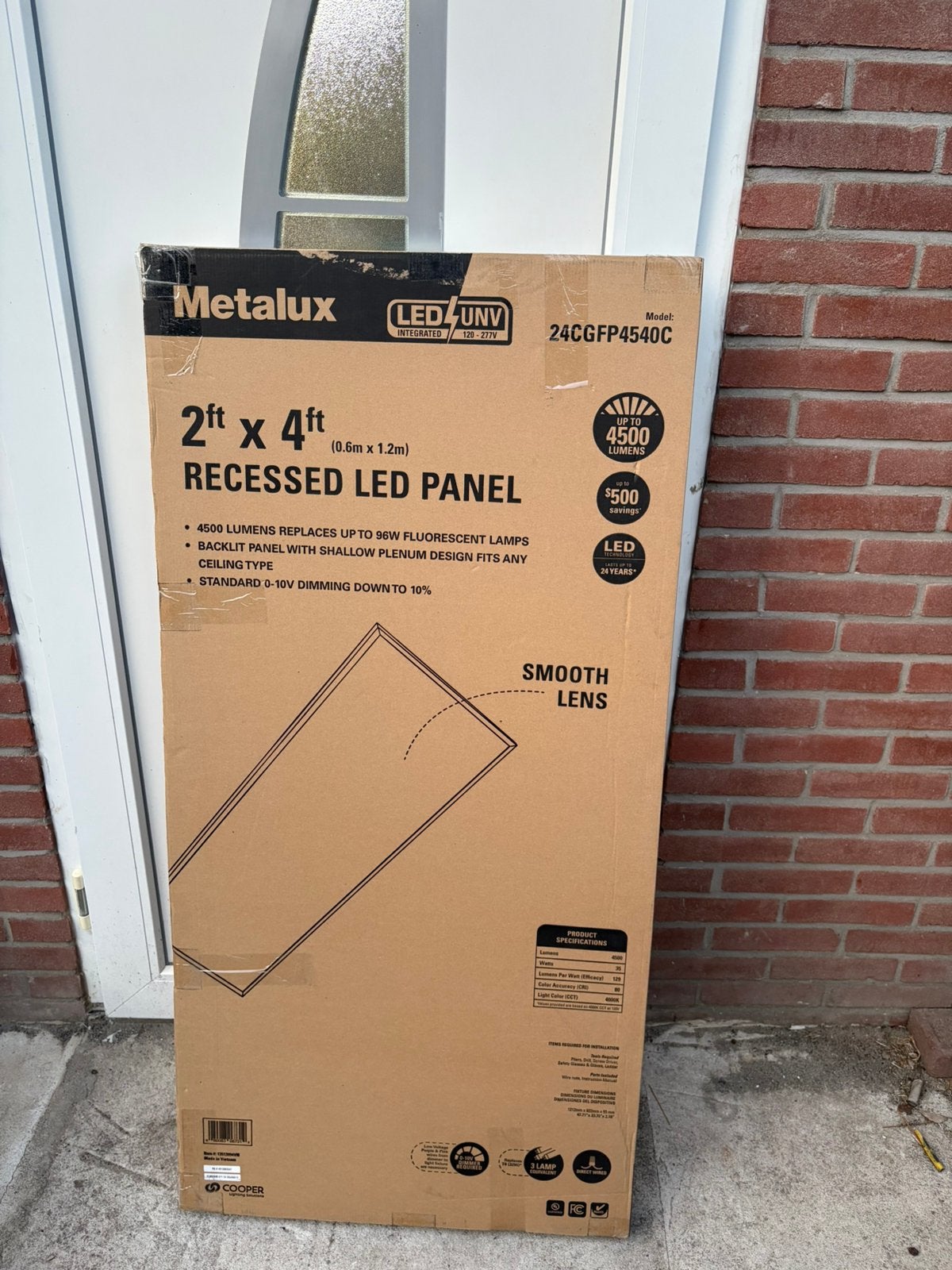Nieuwe Metalux 2x4 ft LED Paneel 4500 Lumen – 60x120 cm–€25, Verzenden, Zo goed als nieuw
