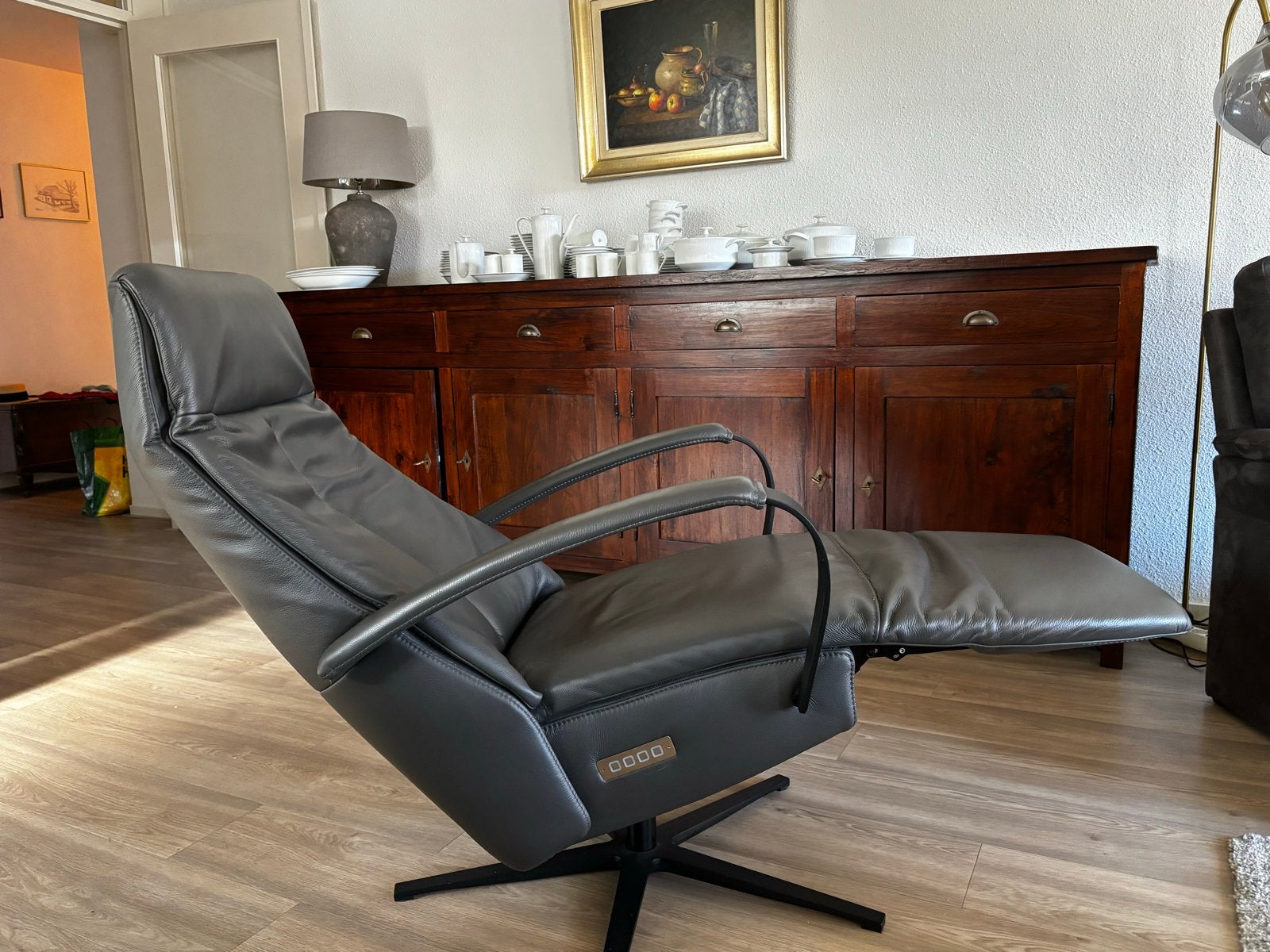 Prominent C-100 leren relaxfauteuil - Zo goed als nieuw, Ophalen, Zo goed als nieuw, 50 tot 75 cm, Leer