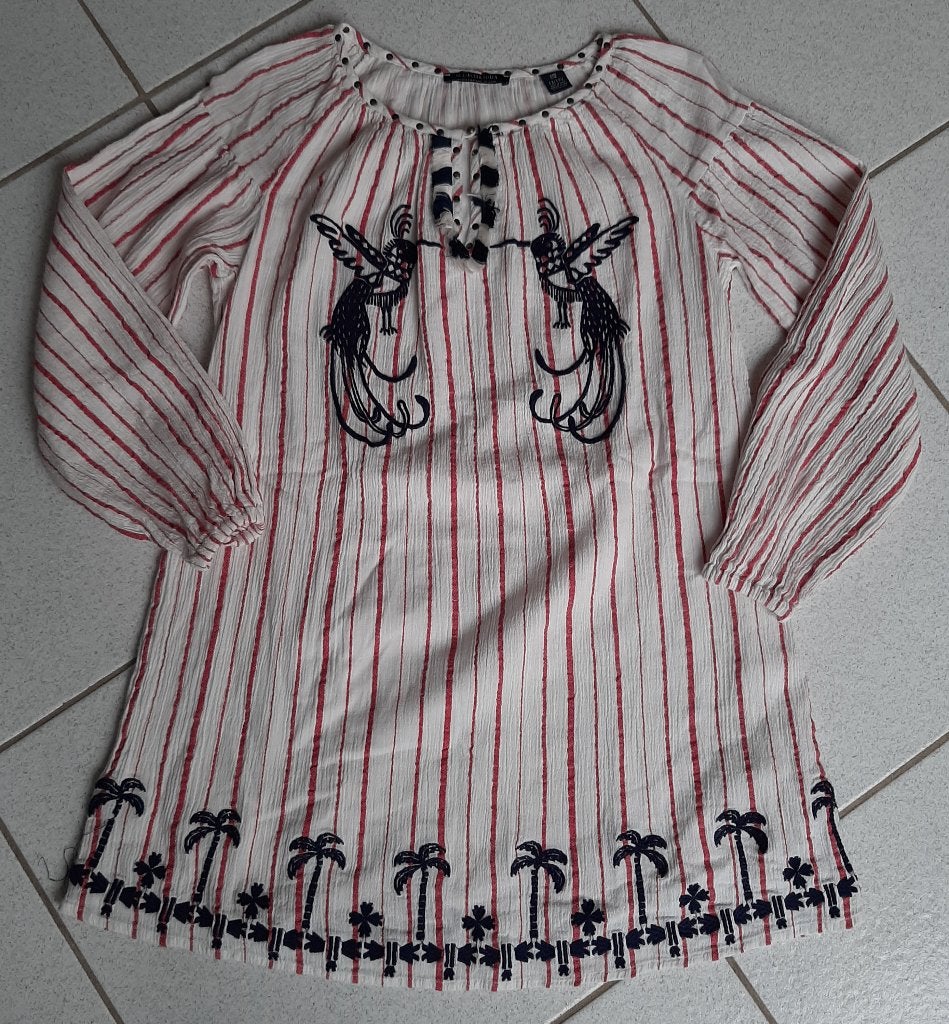 Scotch & Soda maat 152 gebroken wit india katoen jurkje, Kinderen en Baby's, Kinderkleding | Maat 152, Ophalen, Meisje, Zo goed als nieuw