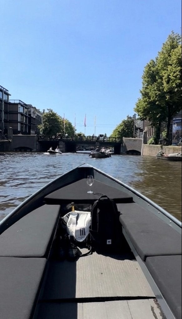 Grachtenboot incl. kussens, afdekzeil, ePropulsion opt., Watersport en Boten, Ophalen, Gebruikt, Elektrisch, Aluminium