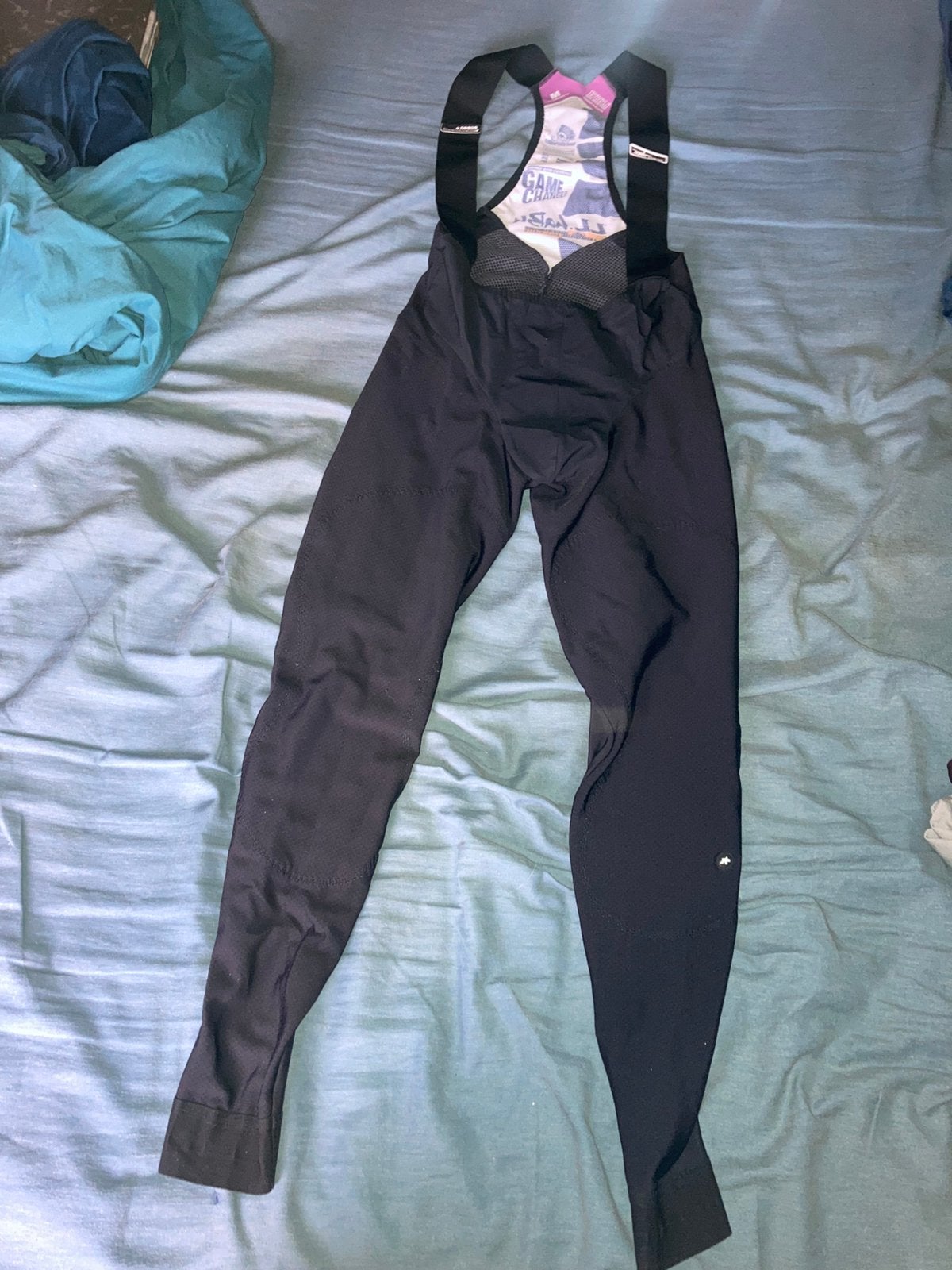 Gebruikte Assos lange fietsbroek maat medium, Ophalen, Zo goed als nieuw, Maat 38/40 (M), Overige typen