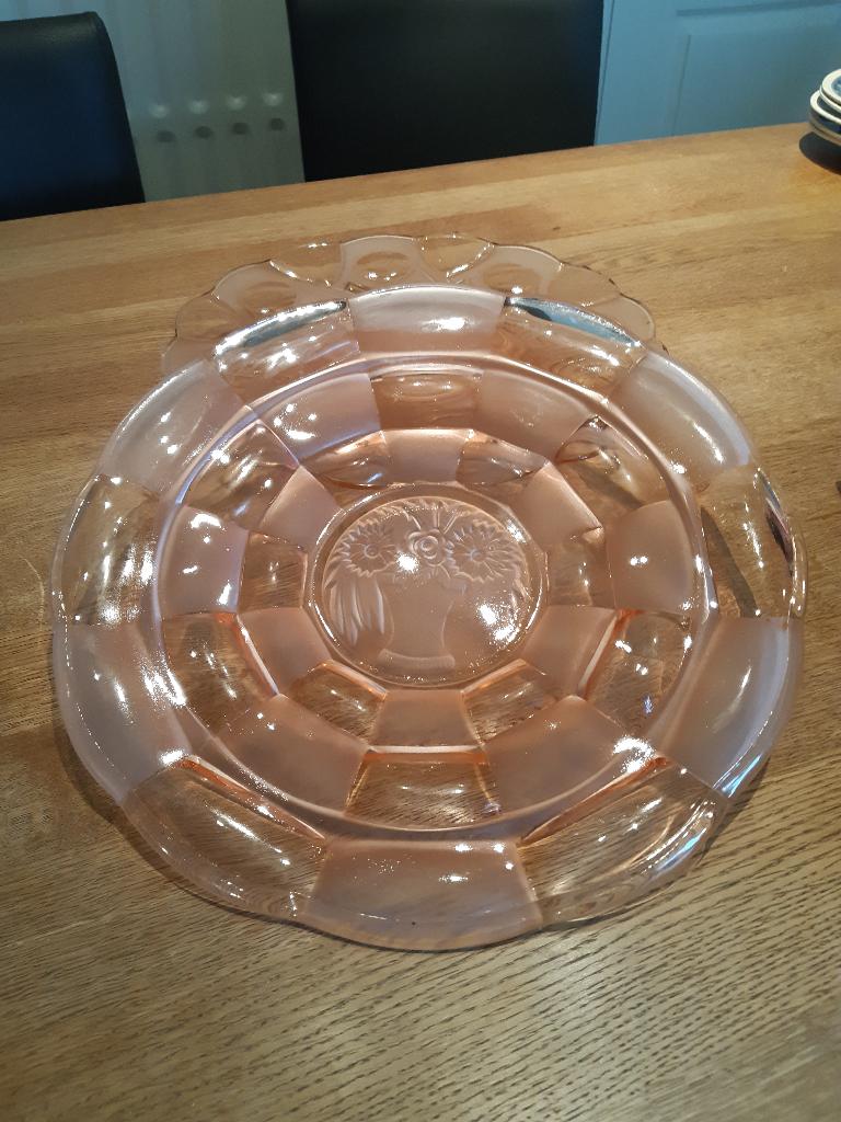 gebaksschotel vlaaischotel vintage, Overige typen, Ophalen of Verzenden, Overige stijlen, Glas