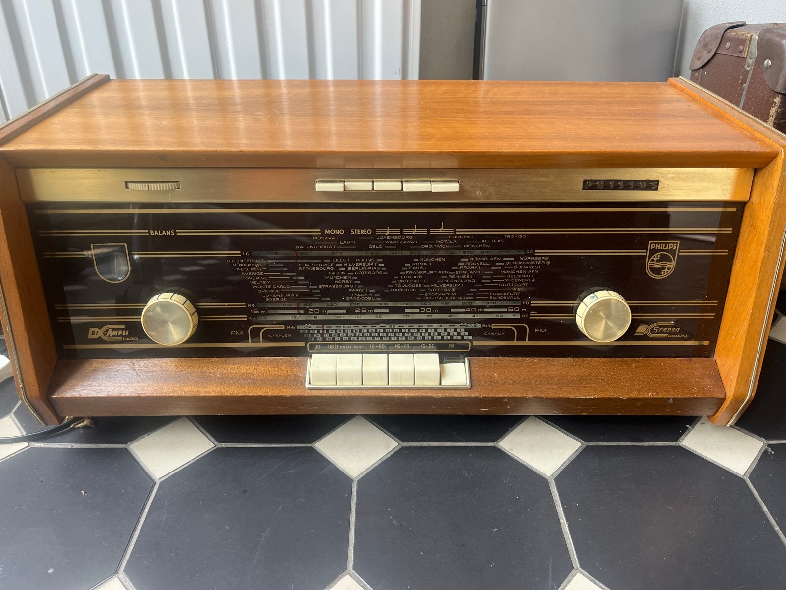 Vintage Philips Buizenradio B5X23A - Jaren '60 Stereo Radio, Ophalen of Verzenden, Gebruikt, Radio