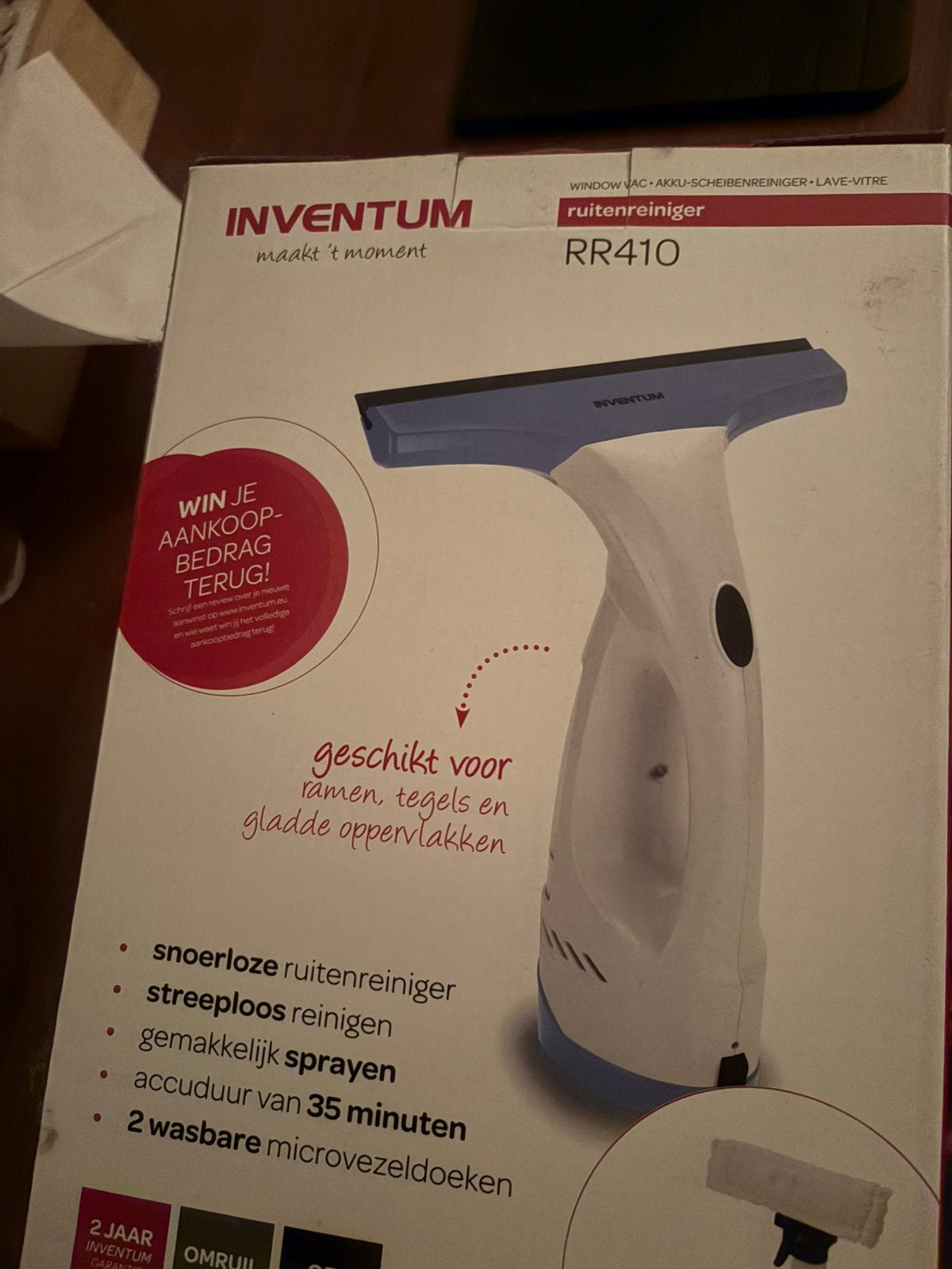 Inventum ruitenreiniger  nieuw, Ophalen, Raamwisser of Trekker