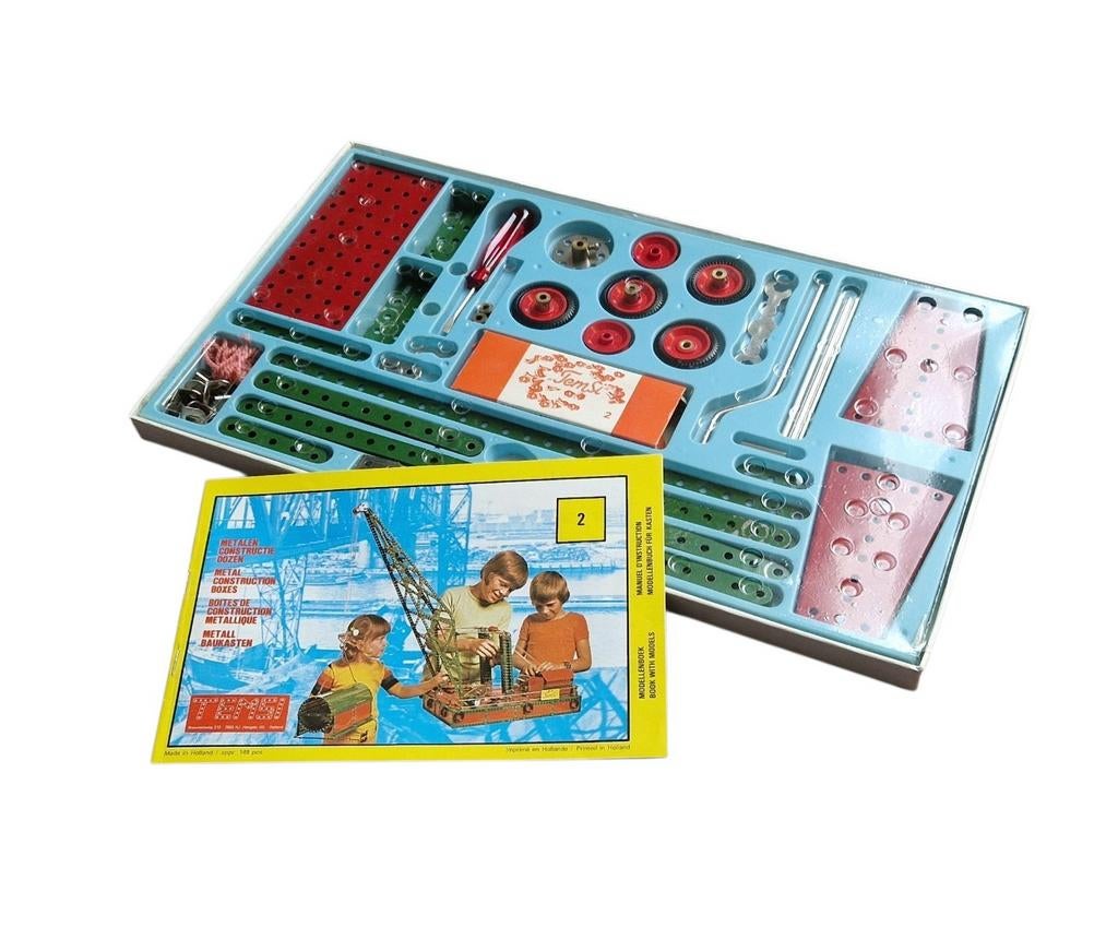 vintage TEMSI metalen constructiedoos nr. 2, Ophalen of Verzenden, Gebruikt, Educatief, 6 tot 9 jaar